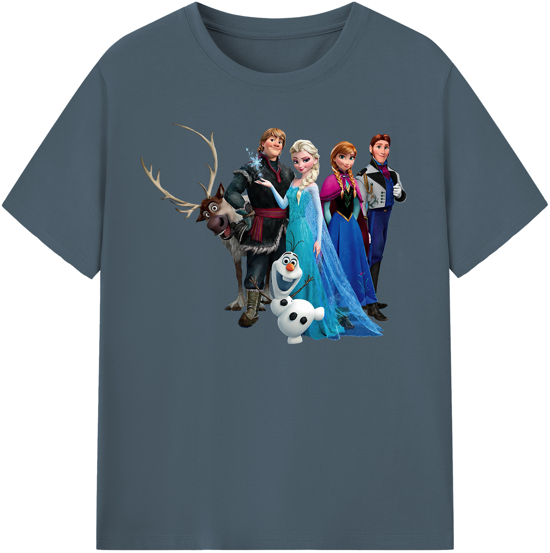 （画像用） アナと雪の女王 アンナ エルサ Frozen Anna Elsa 綿100％半袖Tシャツ（フロントプリント）